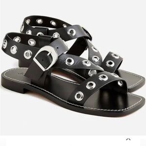 J. Crew Grommet Cross-Strap Sandals